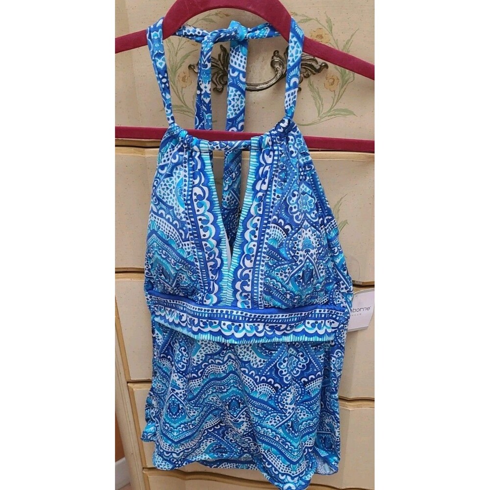 Liz Claiborne women's tankini size 6 Blue Paisley Sorbet NEW with TAGS